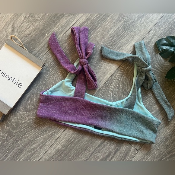 NWOT! Beach riot gemstone ombre glitter top. Size S - Picture 6 of 9